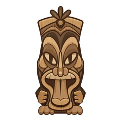 Exotic tiki idol icon. Cartoon of exotic tiki idol vector icon for web design isolated on white background