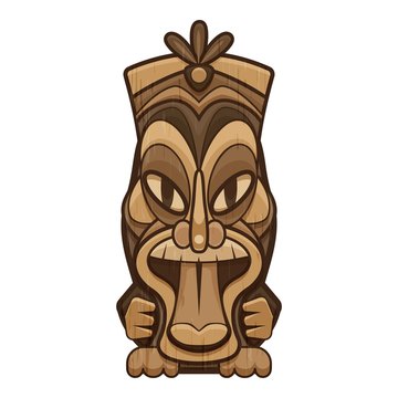 Exotic tiki idol icon. Cartoon of exotic tiki idol vector icon for web design isolated on white background