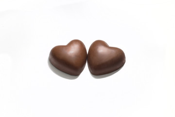 Obraz na płótnie Canvas Heart shaped chocolates.
