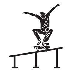 Skater pipe trick icon. Simple illustration of skater pipe trick vector icon for web design isolated on white background © nsit0108