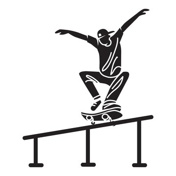 Skater pipe trick icon. Simple illustration of skater pipe trick vector icon for web design isolated on white background