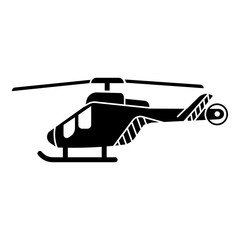 Metal helicopter icon. Simple illustration of metal helicopter vector icon for web design isolated on white background