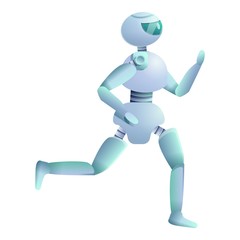 Humanoid is running icon. Cartoon of humanoid is running vector icon for web design isolated on white background