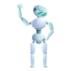 Robot humanoid icon. Cartoon of robot humanoid vector icon for web design isolated on white background