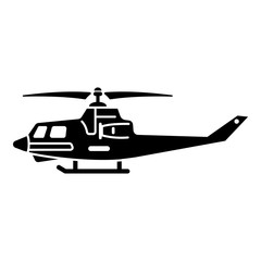 Helicopter fighter icon. Simple illustration of helicopter fighter vector icon for web design isolated on white background