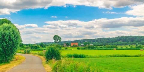 Fototapeta premium Panoramic view of Dutch Country Road