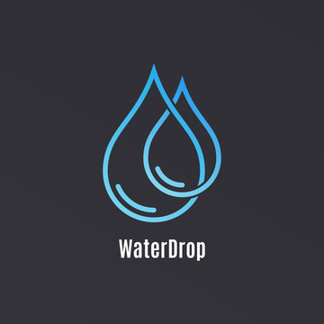 Water drop logo design. Droplet water on black