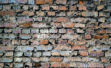 The texture of an old brick wall.