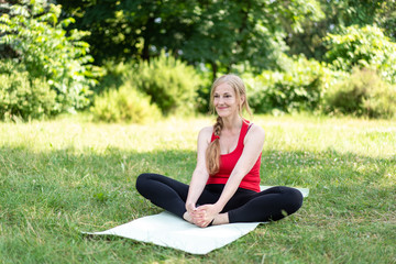 Best aged lady training outdoors.