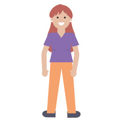 happy young woman avatar character