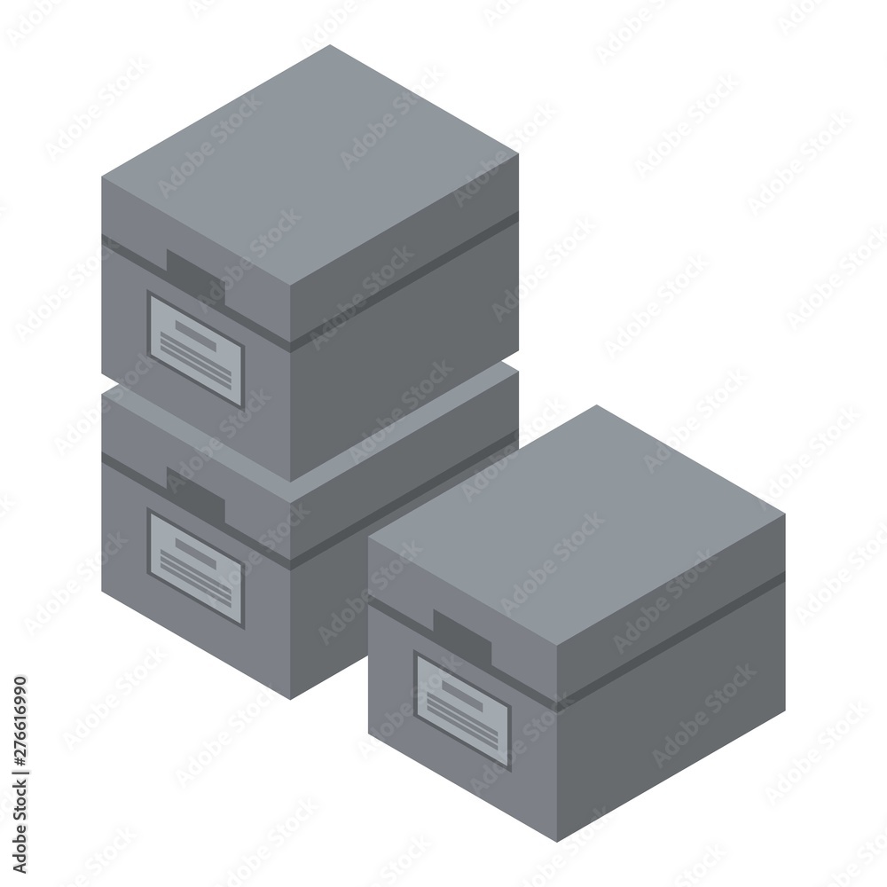 Poster archive box icon. isometric of archive box vector icon for web design isolated on white background