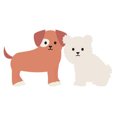 Obraz na płótnie Canvas little dogs adorables mascots characters