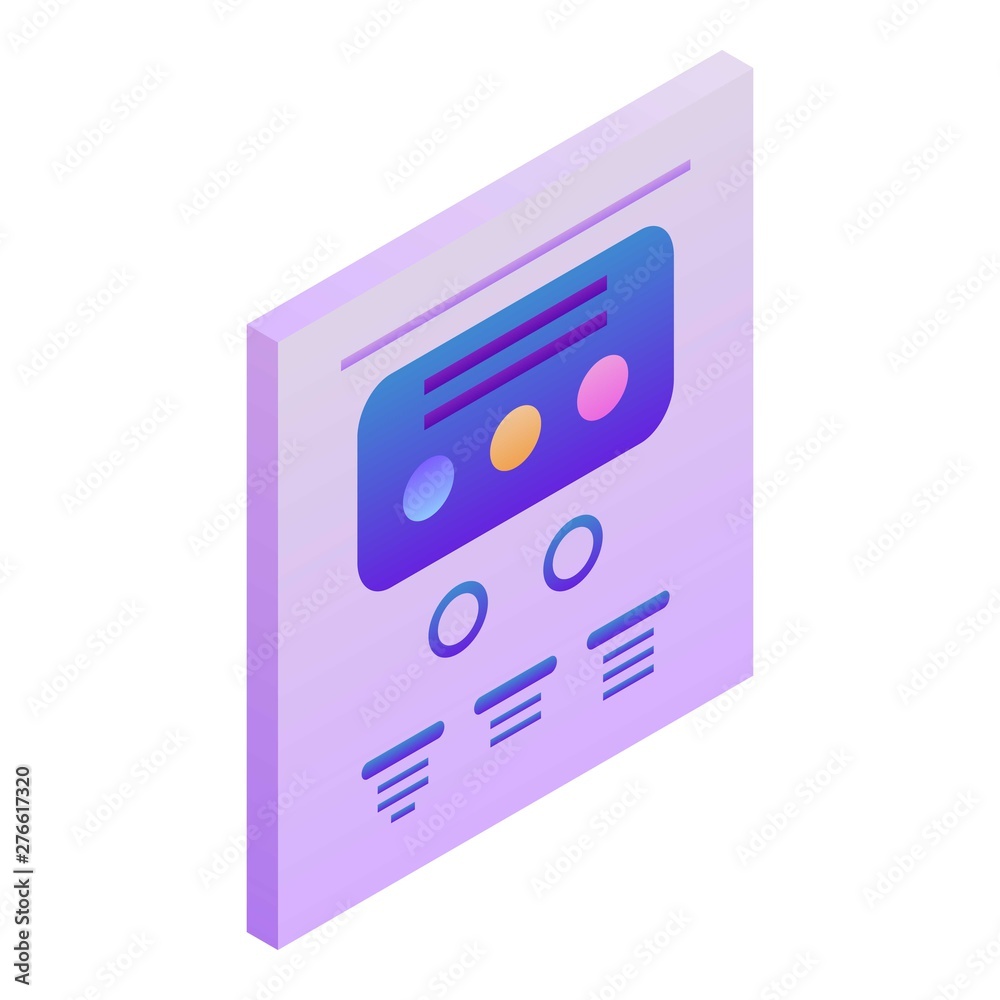 Poster points chart icon. isometric of points chart vector icon for web design isolated on white background