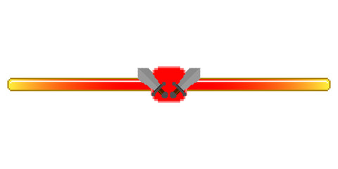 Isolated videogame bar with a swords pixelated icon - Vector