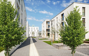 Fototapeta na wymiar Residential area in the city, modern apartment buildings