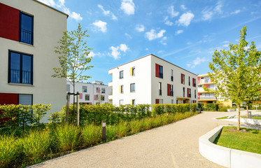 Fototapeta na wymiar Residential area in the city, modern apartment buildings