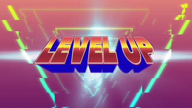 Level up message from an arcade game