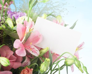 Flower Bouquet with Blank Card