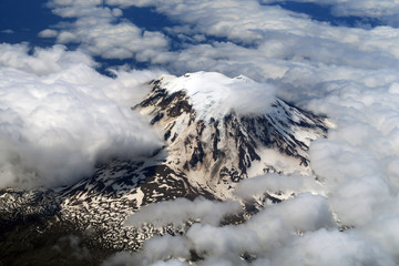 Aerial view of Mount Adams, a stratovolcano in Washington State.