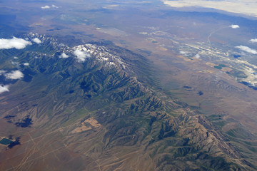 Aerial view of Deseret Peak, a mountain in Utah.