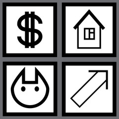 a set of stylized icons