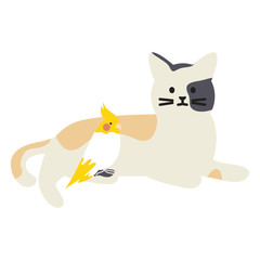 cute cat and bird mascots adorables characters