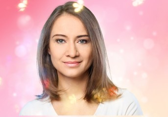 Portrait of beautiful young woman with    make-up