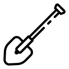 Shovel icon. Outline shovel vector icon for web design isolated on white background