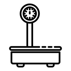 Sack big scales icon. Outline sack big scales vector icon for web design isolated on white background