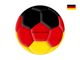 Fototapeta premium Soccer ball in colors of the flag of Germany (Deutschland)