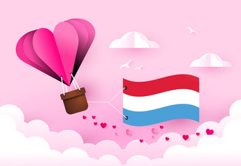 Heart air balloon with Flag of Luxembourg for independence day or something similar