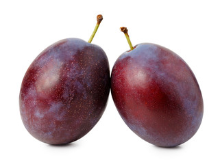 Plums isolated on white