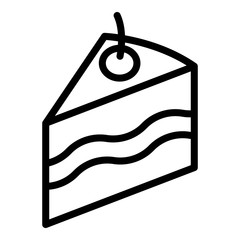 Piece of cake icon. Outline piece of cake vector icon for web design isolated on white background