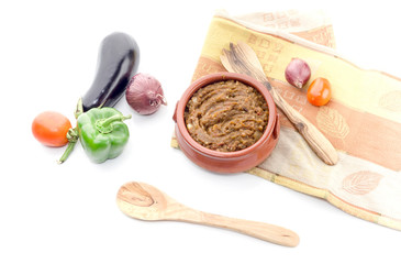 Ready meals. Eggplant caviar in a bowl