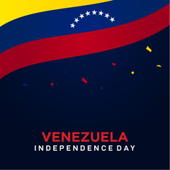 Fototapeta na wymiar Venezuela Independence Day Vector Design Template
