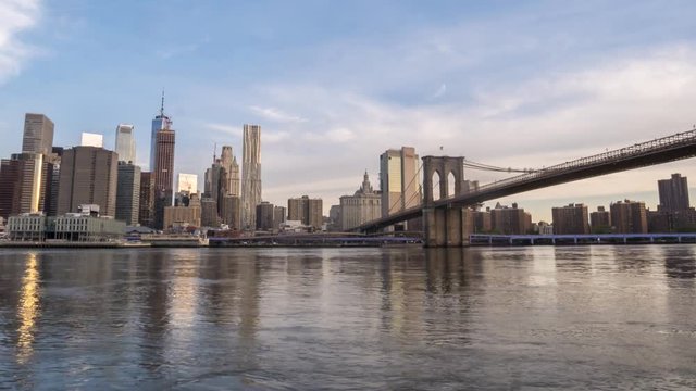 Time Lapse of Manhattan Island from Queens During the Early Monring