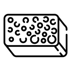 Sponge icon. Outline sponge vector icon for web design isolated on white background