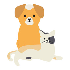 Obraz na płótnie Canvas cute cat and dog mascots adorables characters