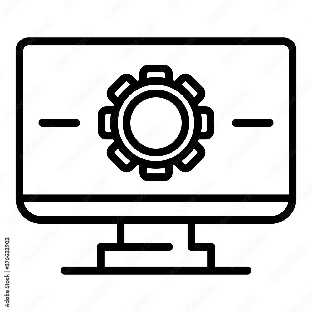 Poster desktop update icon. outline desktop update vector icon for web design isolated on white background