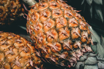 Hawaiian pineapples background, filter applied