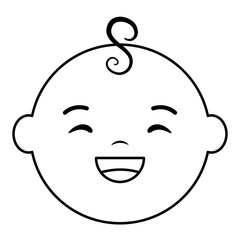 cute little baby boy head character