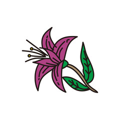 Flower Leaf Illustration Design Template Vector Linear