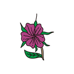 Flower Leaf Illustration Design Template Vector Linear