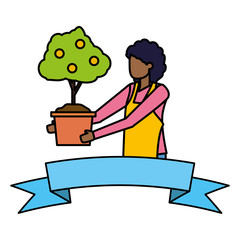 gardener woman work gardening design