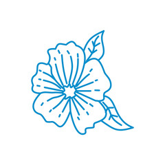 Flower Leaf Illustration Design Template Vector Linear