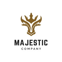 luxurious gold and masculine taurus king logo design