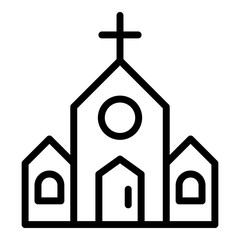 Cathedral church icon. Outline cathedral church vector icon for web design isolated on white background
