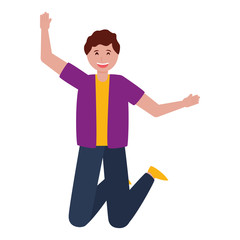 happy young people flat design