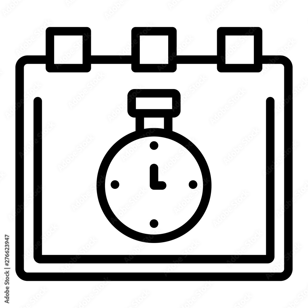 Poster clock and calendar icon. outline clock and calendar vector icon for web design isolated on white bac