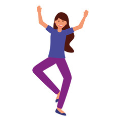 happy young people flat design